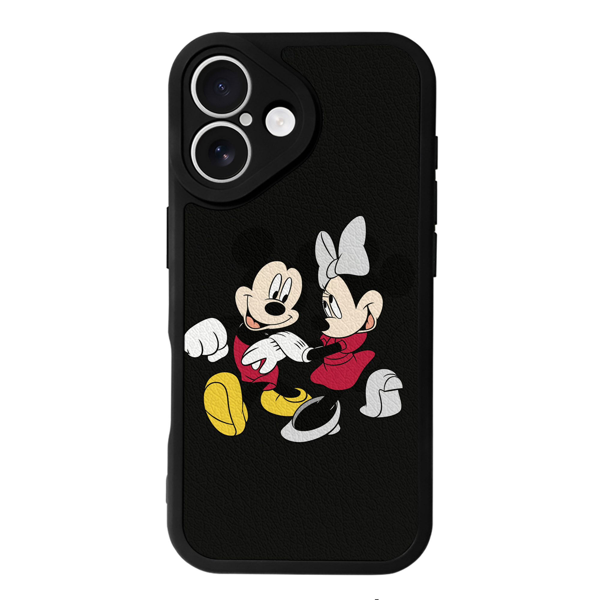 （画像用） ミッキーマウス Mickey Mouse 【iPhone 16シリーズ対応】シリコンスマホケース（レザー調） 材質：シリコン